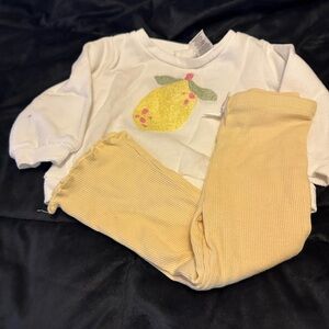 Lemon Print Baby Outfit with Yellow Pants - Bin 14